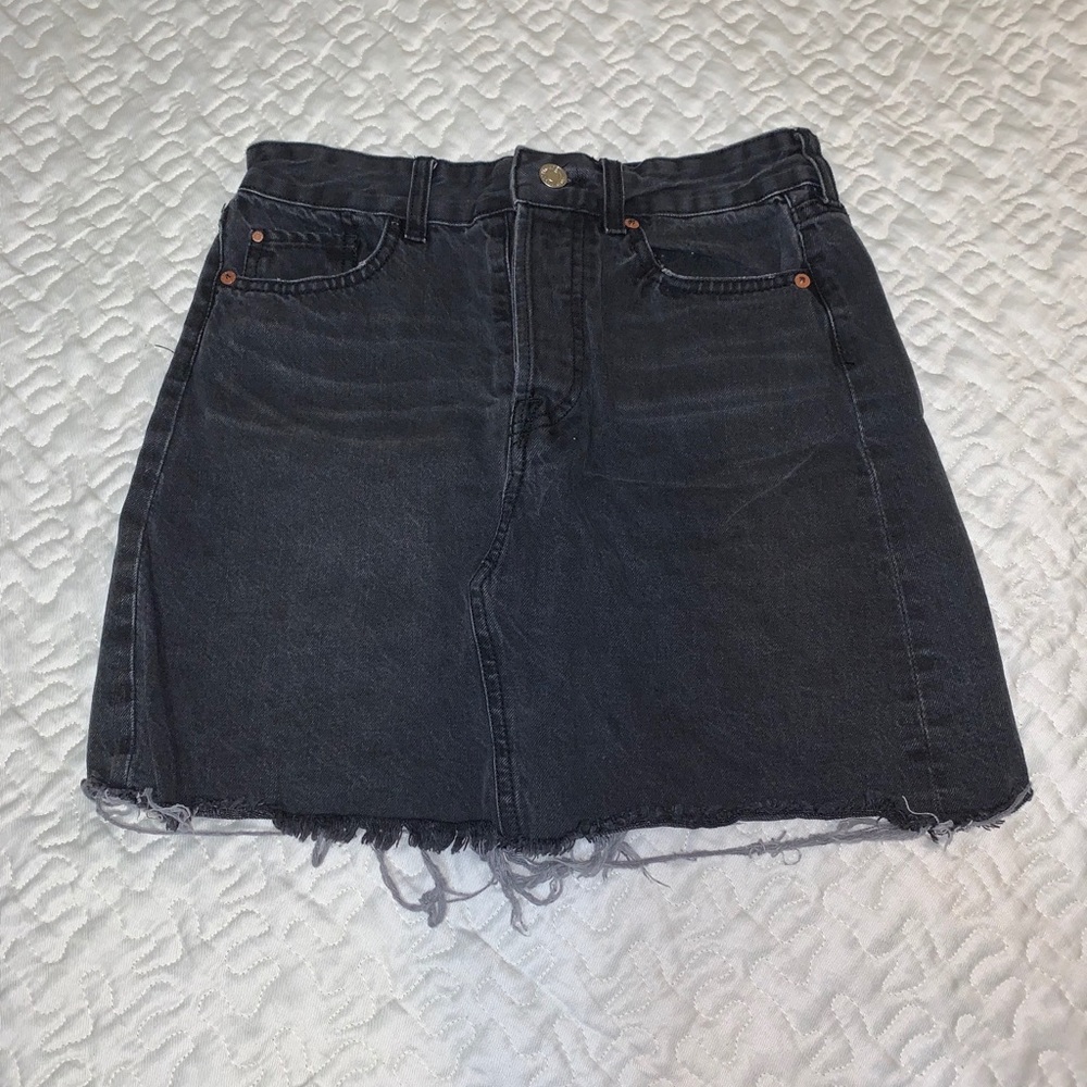 Black denim skirt